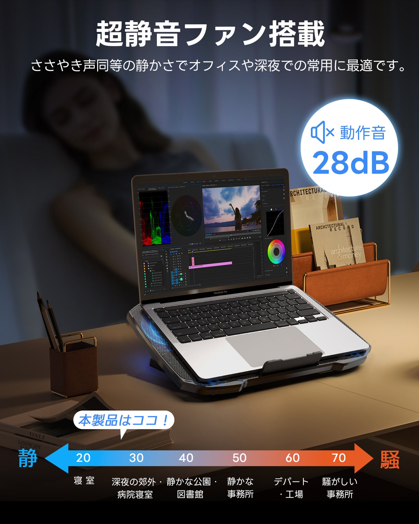 ノートパソコン 冷却パッド 冷却台 9-14インチまで対応 3ファン KN-1736
