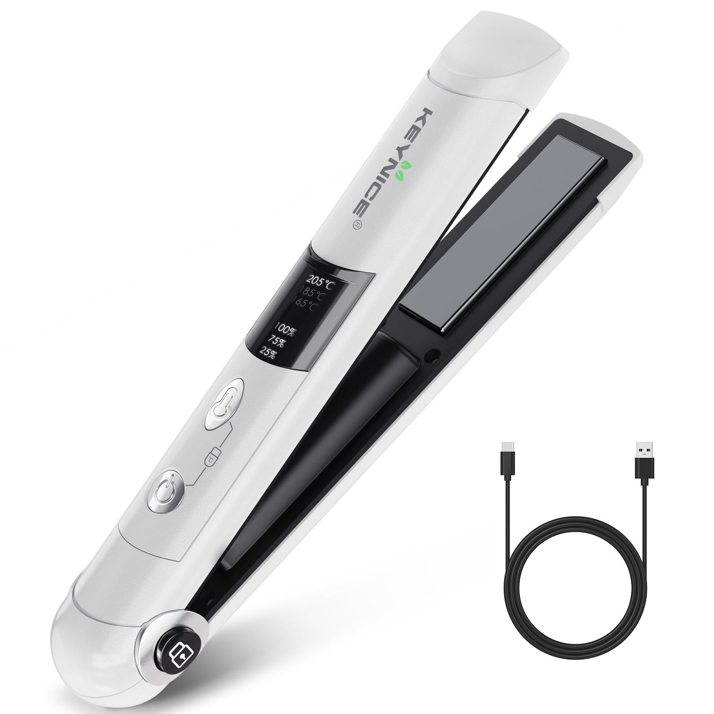 KEYNICE コードレス ヘアアイロン 2WAY ストレート カール ミニ コンパクト USB充電式 クッションプレート 前髪 持ち運び 旅行 KN-2606