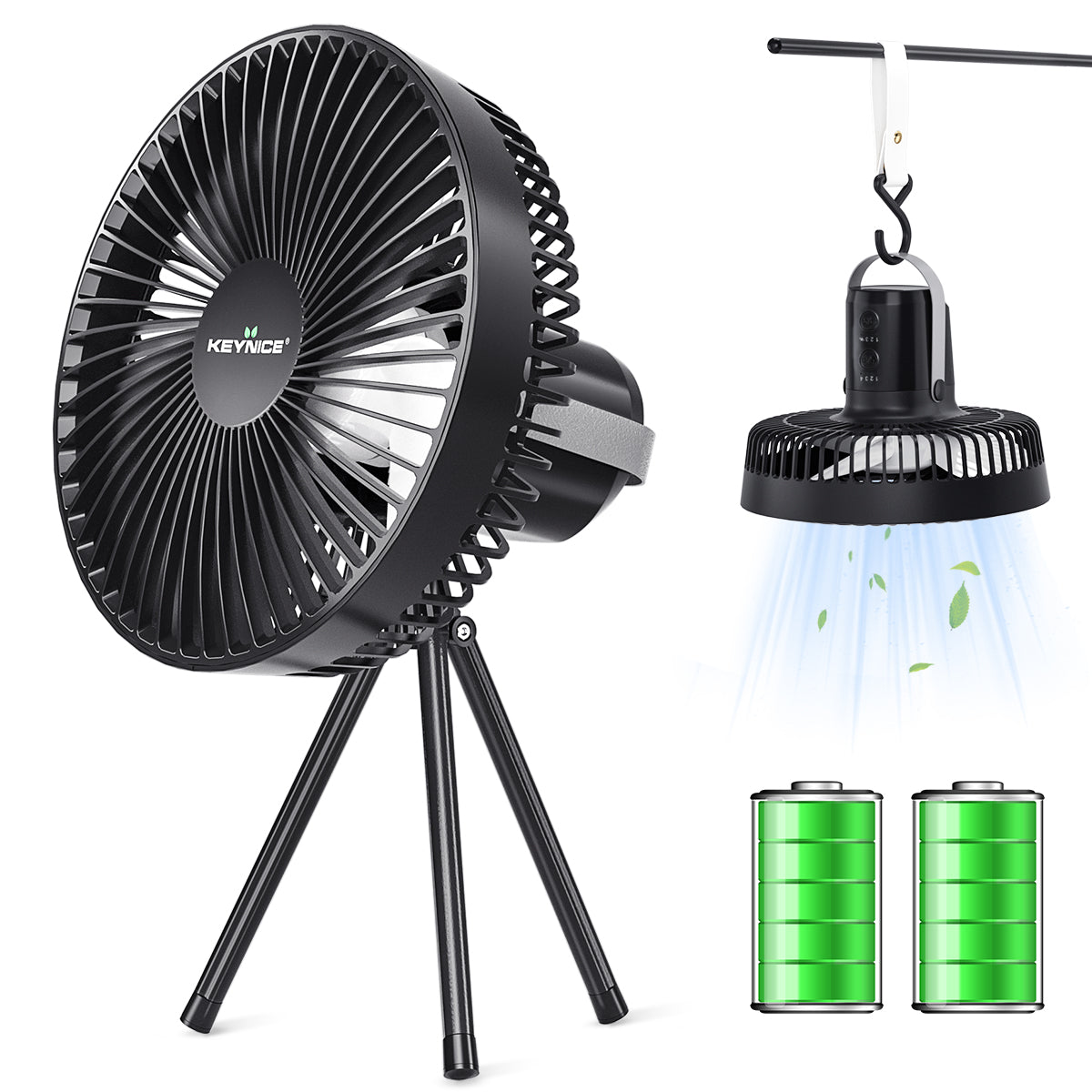 Telescoping Tripod Stand Camping/Outdoor Fan Cordless Timer Function KN-1783