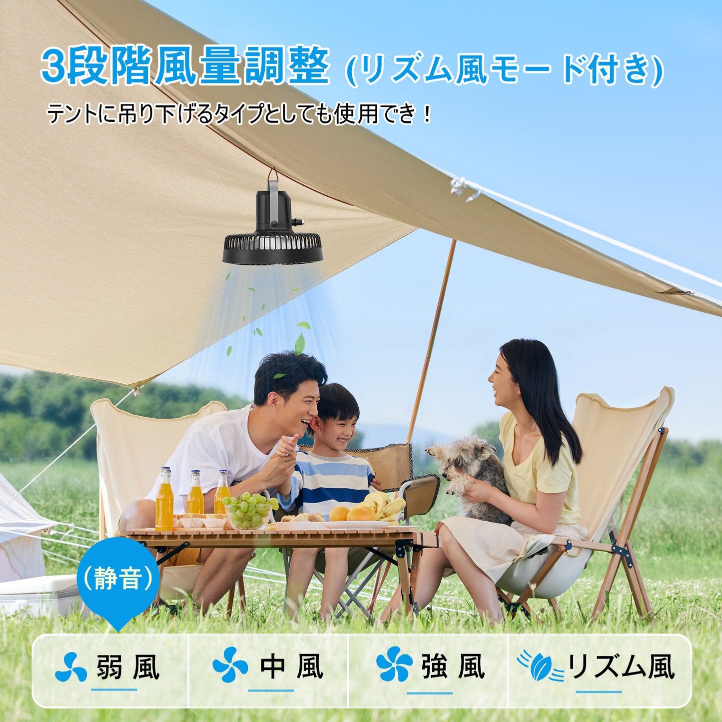 Telescoping Tripod Stand Camping/Outdoor Fan Cordless Timer Function KN-1783