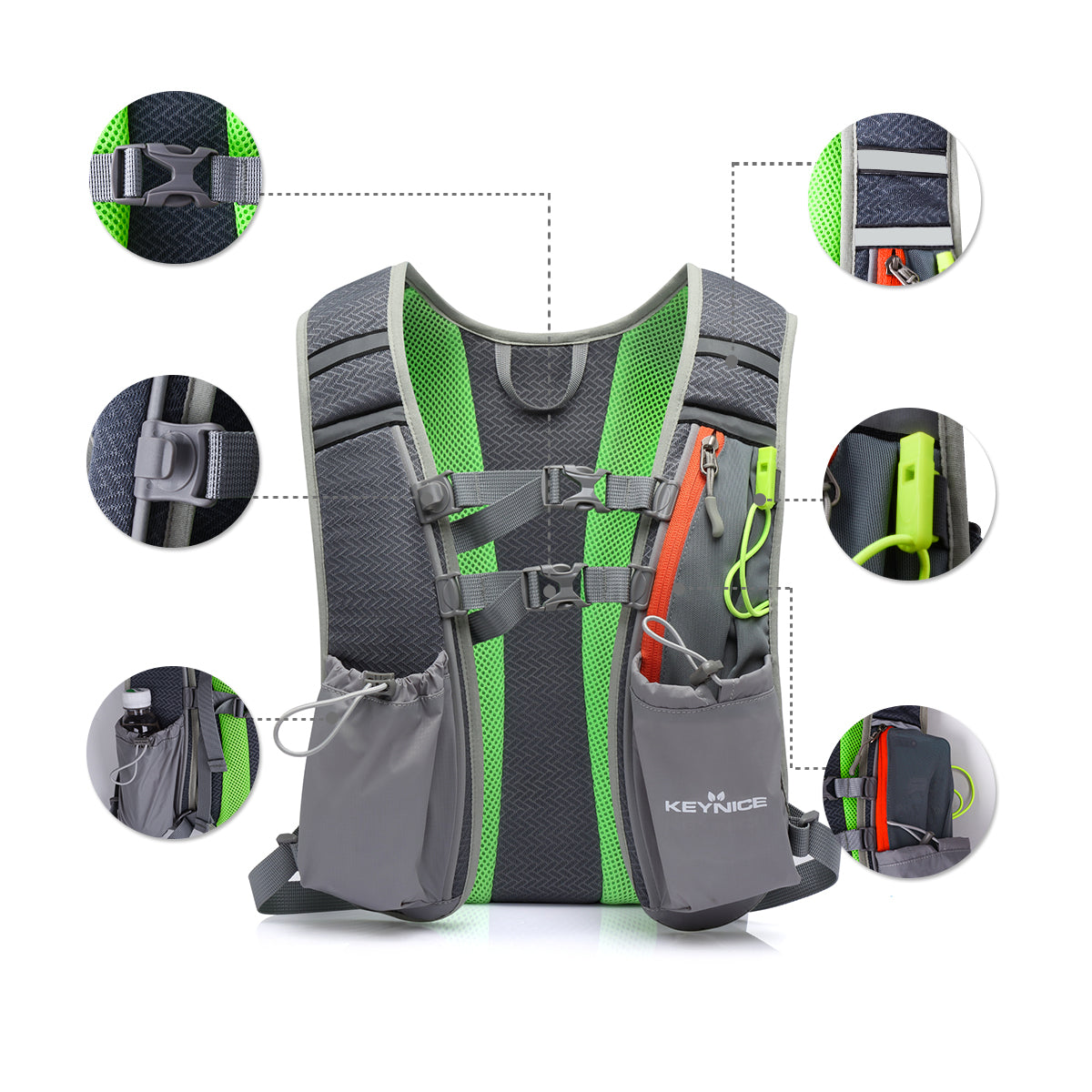 Keynice Running Hydration Vest Backpack, Lightweight for Hiking Trail Running Cycling Marathon KN-2904