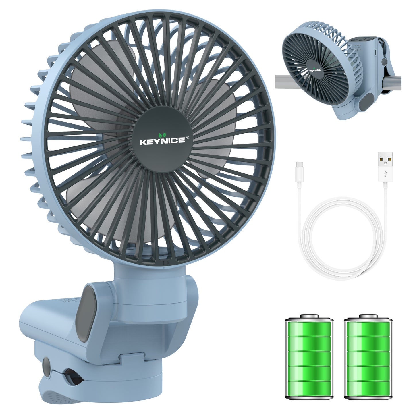 マグネット式充電扇風機｜首振り＆クリップ分離型｜多機能KN-175