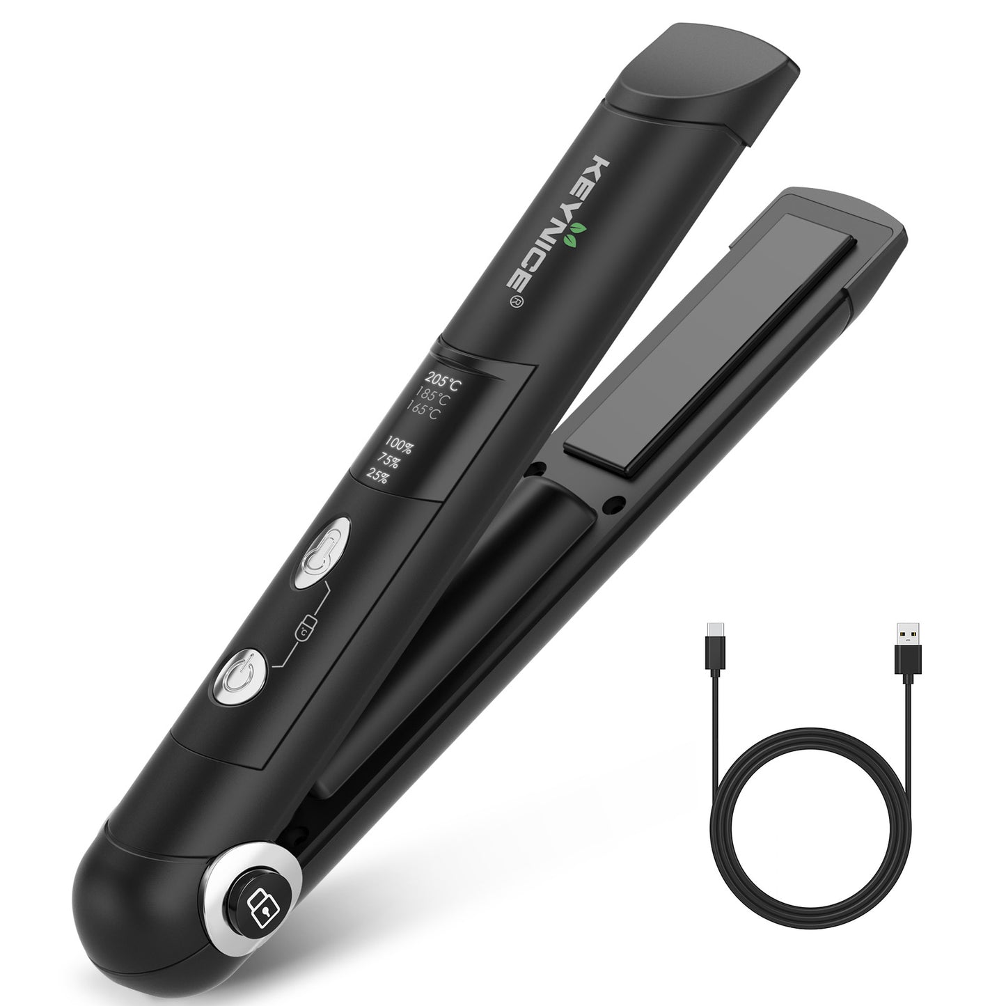 KEYNICE コードレス ヘアアイロン 2WAY ストレート カール ミニ コンパクト USB充電式 クッションプレート 前髪 持ち運び 旅行 KN-2606