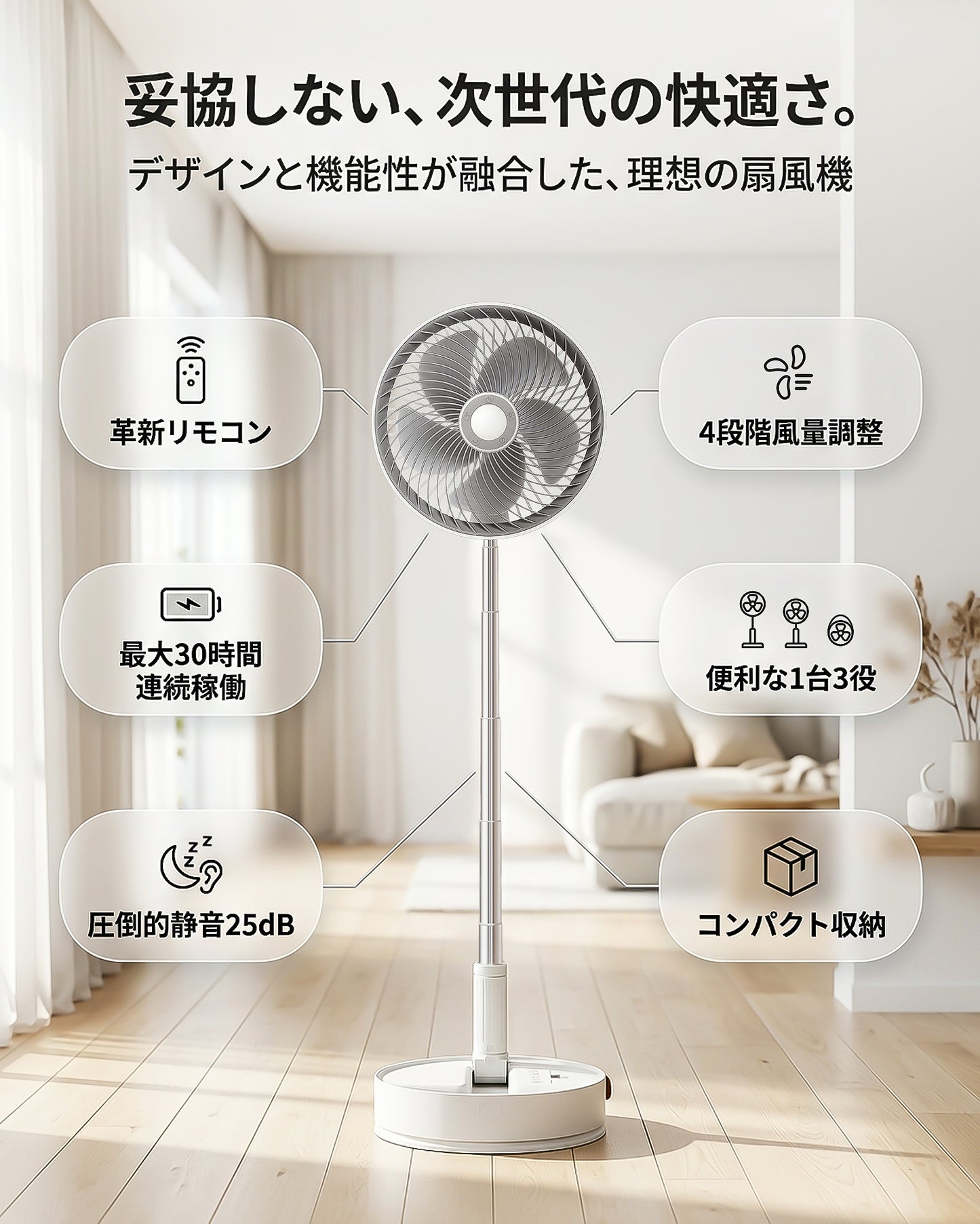 KEYNICE   折り畳み式扇風機 7200mAh  KN-Q8pro